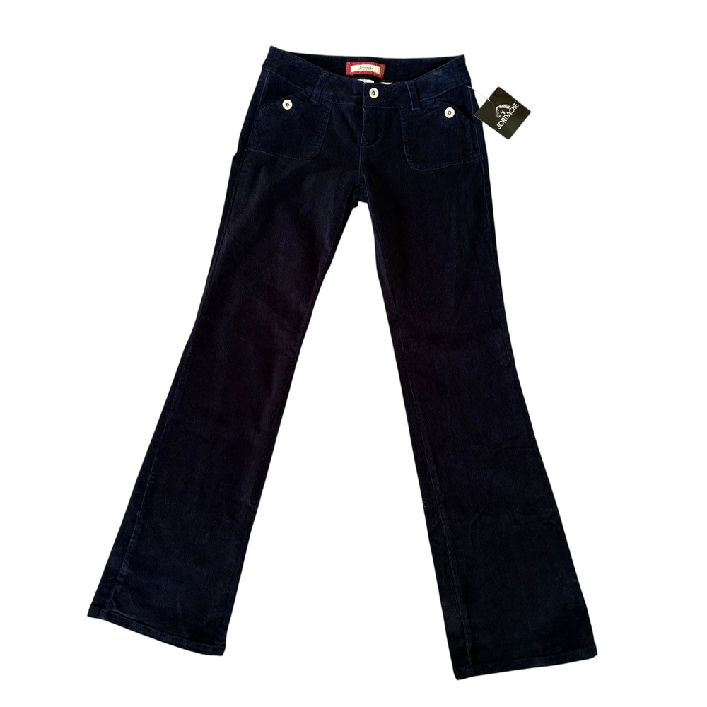 Jordache Y2K Navy Blue Corduroy Low Rise Flare Pants Sz 5/6 NWT 70s Revival Fall